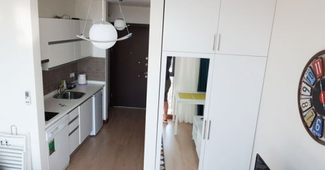 İstanbul Dumankaya İkon'da Full Eşyalı Kiralık Stüdyo (Haftalık, Aylık)