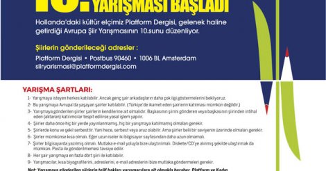 Avrupa 10’uncu Şiir Yarışması Başladı