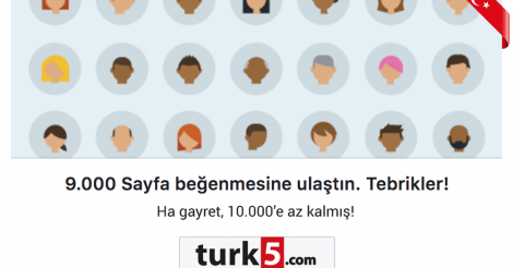 9.000 sayfa beğenisine ulaştın, Tebrikler!