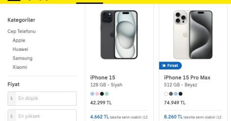 Yepy'den iPhone 15 mı yoksa 15 pro max mı almalıyım?