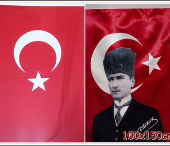 Atatürk Resimli Bayrak & Türk Bayrağı  (100X150cm)