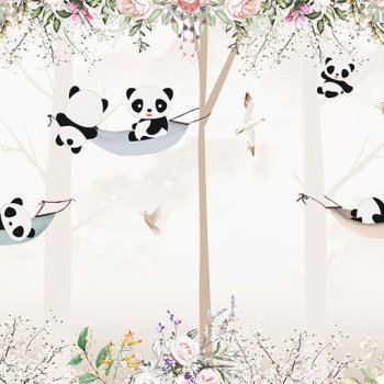 Panda Çocuk Odası Duvar Kağıdı