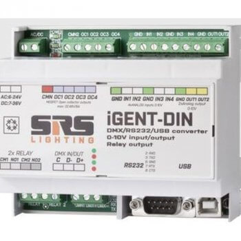 The DTS16R-DIN rail DMX relay switch pack provides