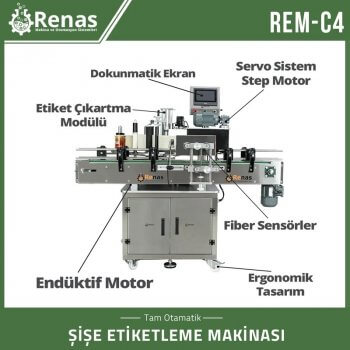 Tam Otomatik Şişe Etiketleme Makinası | REM-C4