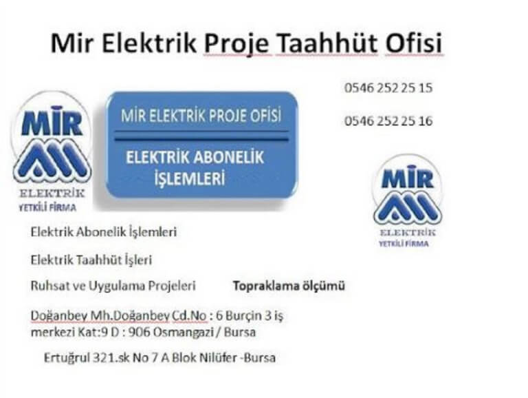 Elektrik Abone Projesi Çizimi | Bursa