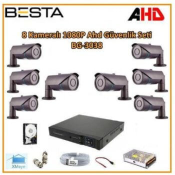 Besta KD-3038 2Mp Ahd 1080P 8li Güvenlik Kamera Seti