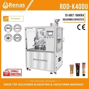 Ultrasonik Endüstriyel Krem Tüp Dolum ve Yapıştırma Makinası | ROD-K400U