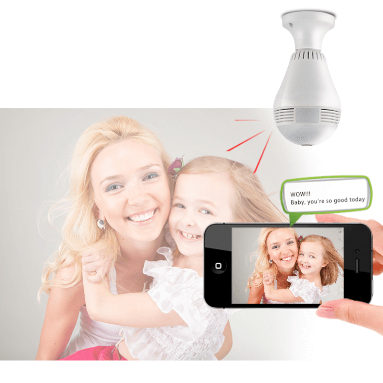 360 Derece Balıkgözü Panoramik Wifi Ampül Ağ ip Kamera