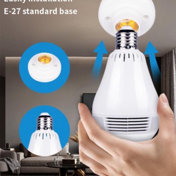 360 Derece Balıkgözü Panoramik Wifi Ampül Ağ ip Kamera