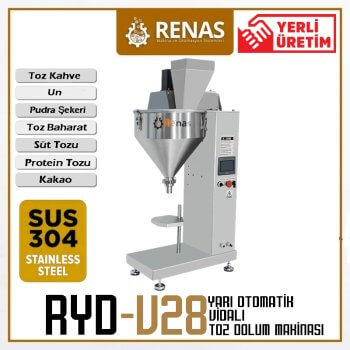 Yarı Otomatik Vidalı Toz Dolum Makinası RYD-V28
