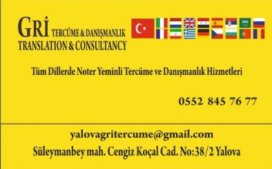 Yalova Gri Tercüme ve Danışmanlık Hizmetleri